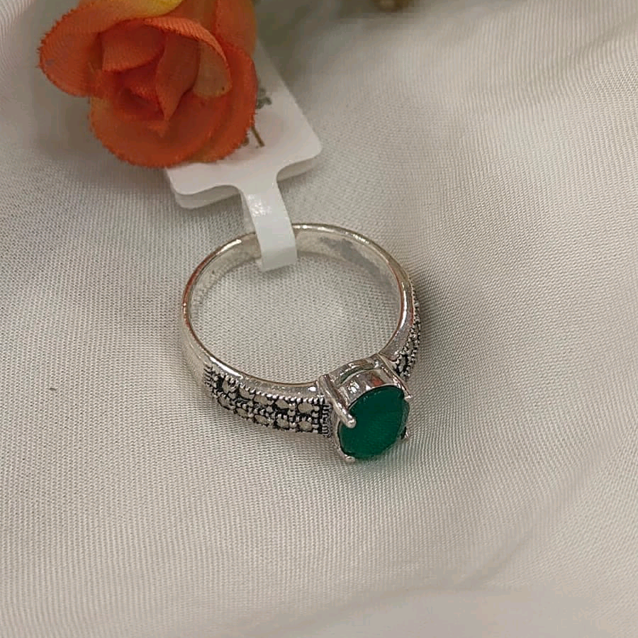 Green Marcasite Ring 